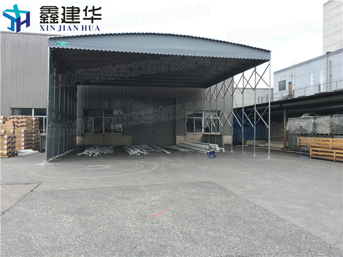 杨浦区伸缩活动式雨棚图_户外推拉遮阳篷厂家